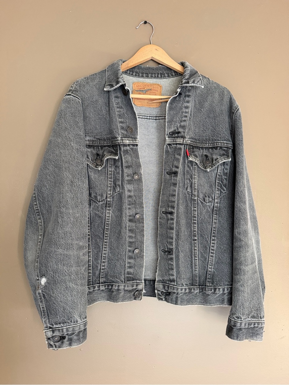 Vtg 90’s Levi's Black Washed Denim Trucker Jacket - Men's Small